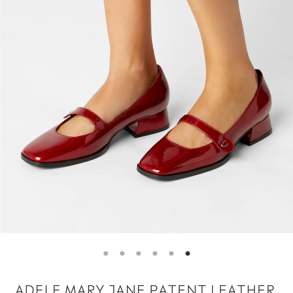 La CANADIENNE Red Flats with Classic Mary Jane Design